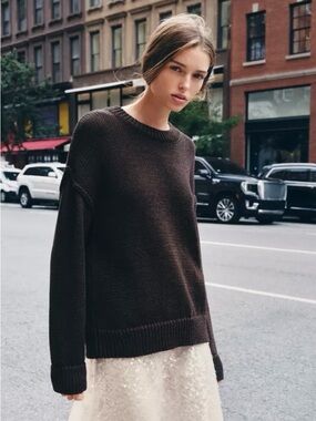 Zara Dark/Chocolate Brown Knit Sweater - Like New